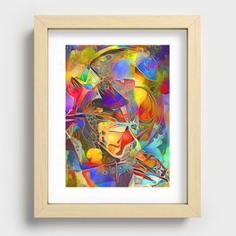 Vibrant Stained Glass Recessed Framed Print