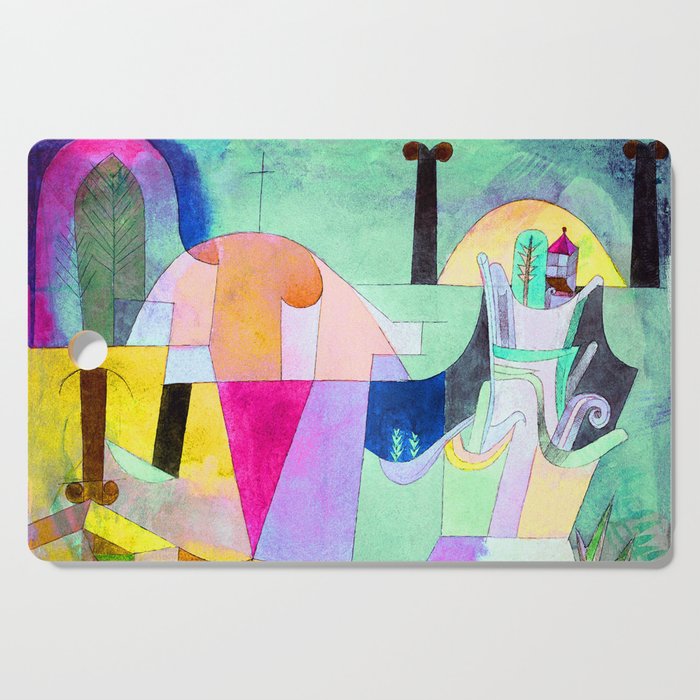 Black Columns in a Landscape Painting  by Paul Klee Bauhaus  Cutting Board