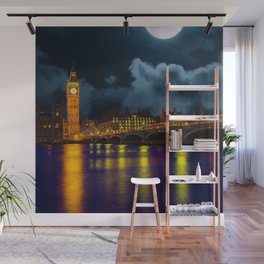 Great Britain Photography - London City Lit Up In The Night Wall Mural