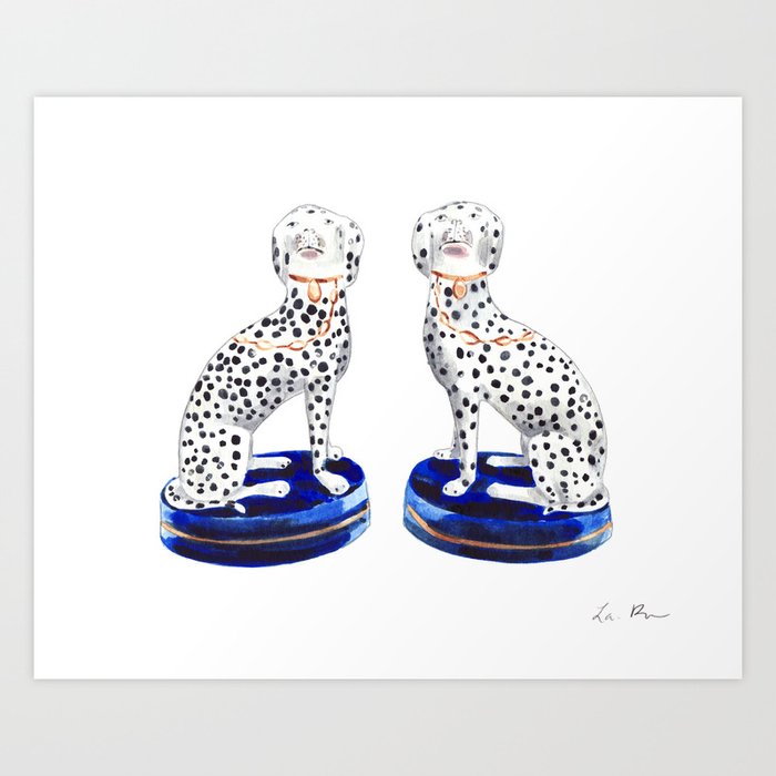 Pair of Staffordshire Dogs in Dalmation Art Print