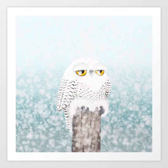 Snowy Owl (Canavians Series) Art Print