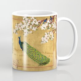 Peacocks and Cherry Blossoms Mug