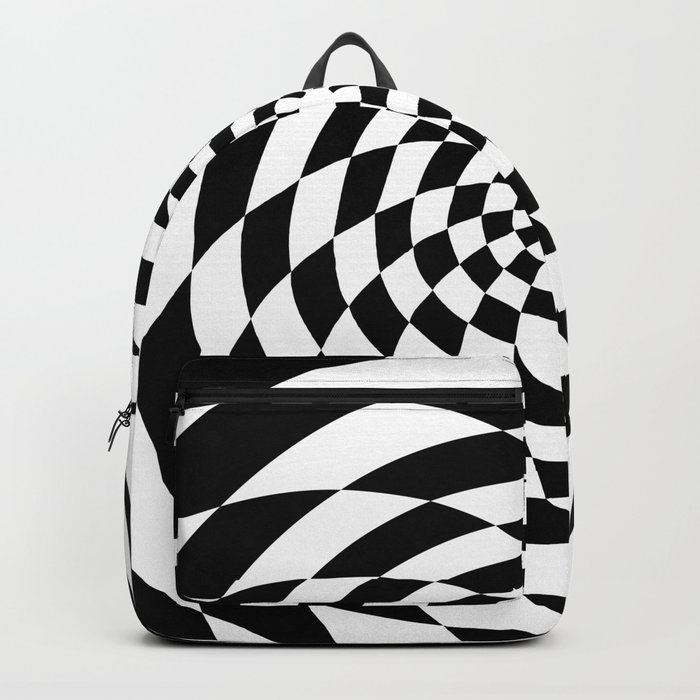 Optical Illusion Op Art Black and White Retro Style Backpack by