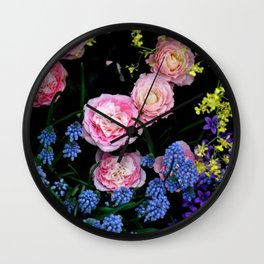 Mixed Flowers Wall Clock
