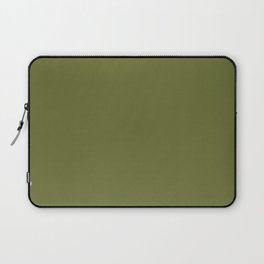 Dark Green-Brown Solid Color Pantone Calla Green 18-0435 TCX Shades of Green Hues Laptop Sleeve