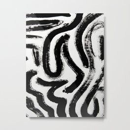 Black and White Abstract Pattern 1: A minimal black and white pattern by Alyssa Hamilton Art Metal Print | Homedecor, Curated, Blackandwhite, Wallart, Duvet, Alyssahamiltonart, Phone, Pillow, Curtain, Fineart 
