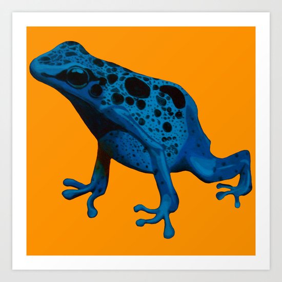 Blue Frog Art Print