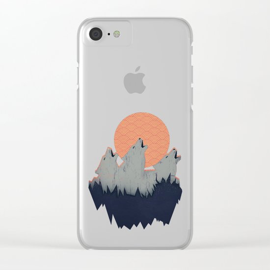 Howling Moon Clear iPhone Case