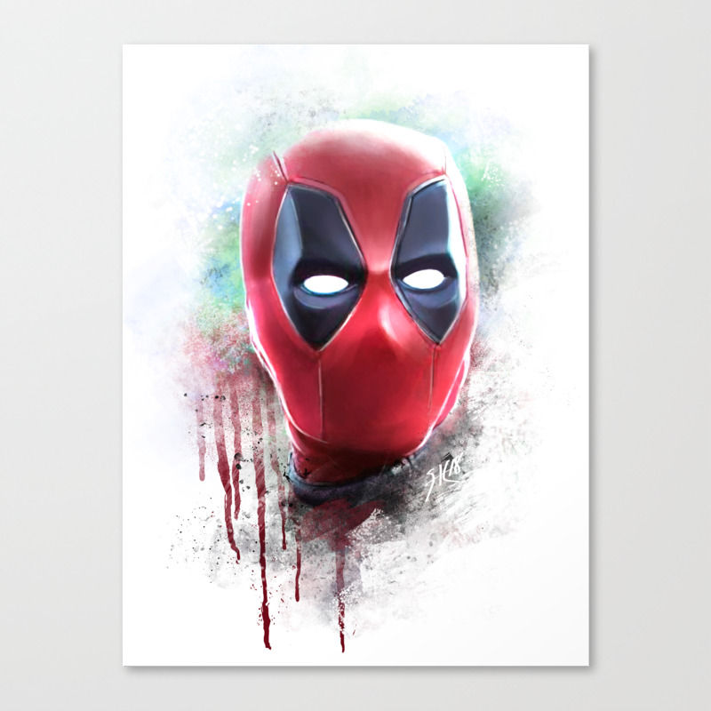 Dead Pool Abstract Watercolor Portrait Painting Original Fan Art