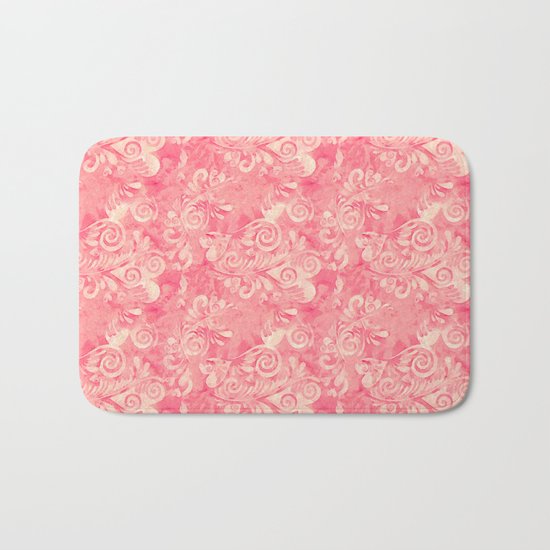 Cute watercolor pink hearts pattern Bath Mat
