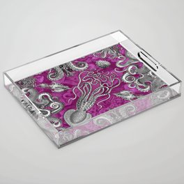 The Kraken (Pink, Square) Acrylic Tray