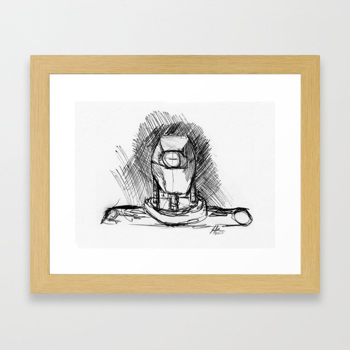 Warbot Sketch #040 Framed Art Print