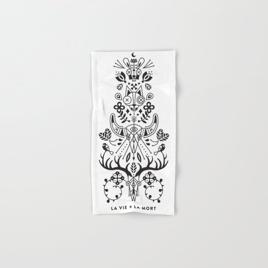 La Vie + La Mort: Black Ink Hand & Bath Towel