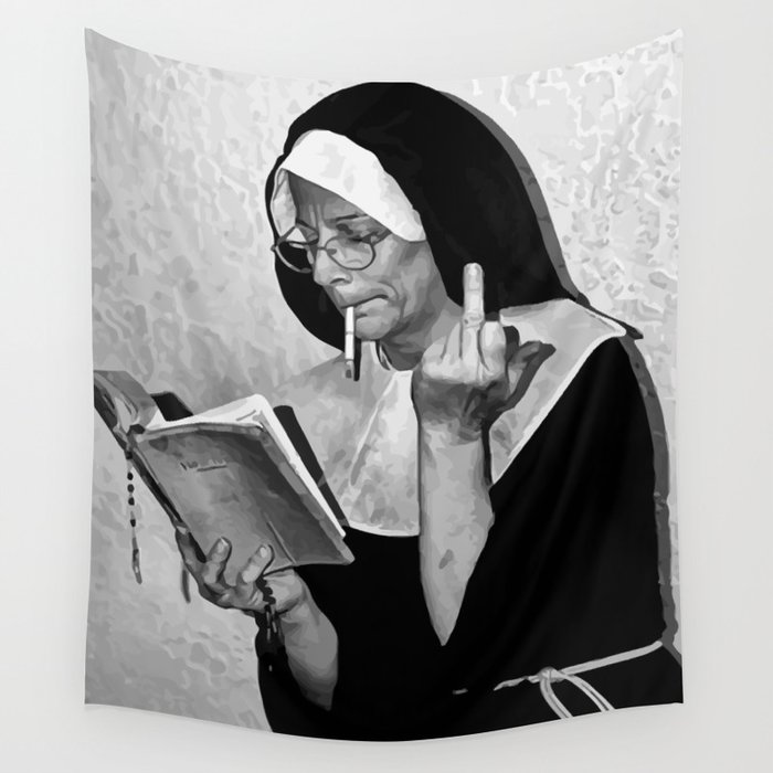 Smoking Nun Wall Tapestry
