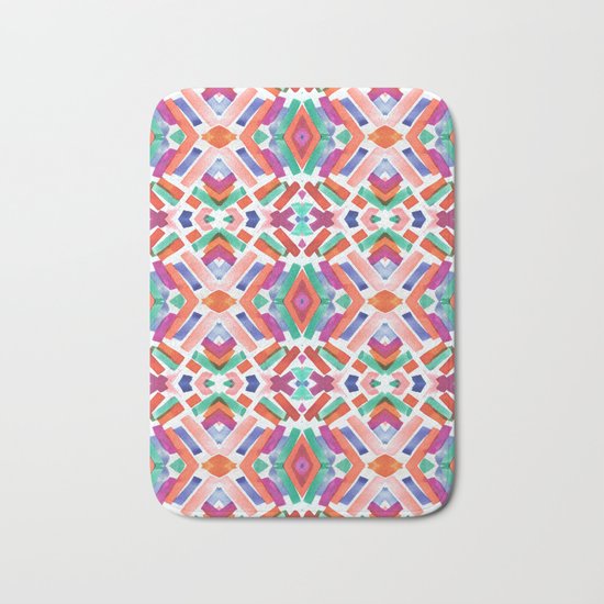 Watercolor Boho Dash 3 Bath Mat