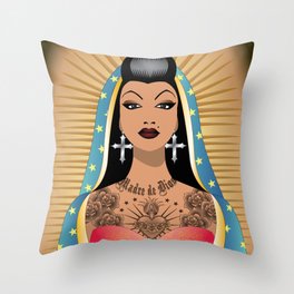 Chola Guadalupe Throw Pillow