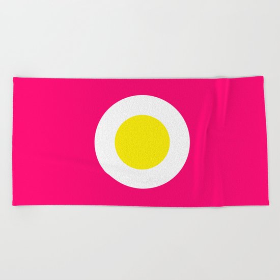 Fried egg on Pink Beach Towel
