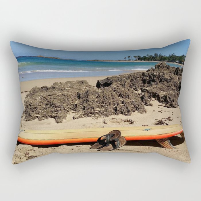 Warm Tropical Waves Rectangular Pillow