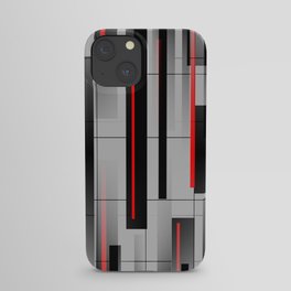 Off the Grid - Abstract - Gray, Black, Red iPhone Case
