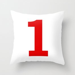 Number 1 (Red & White) Throw Pillow