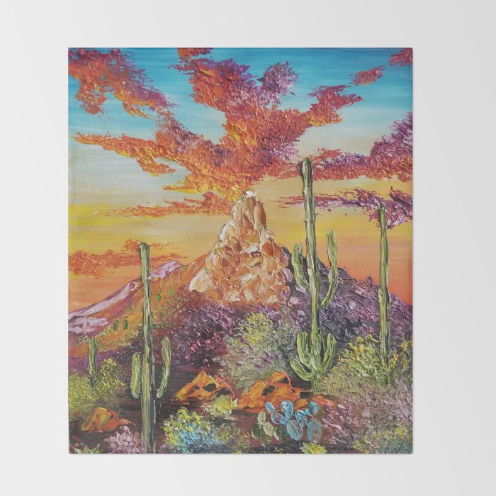 Desert Landscape Painting Desert Scape Colorful Cactus Art Boho