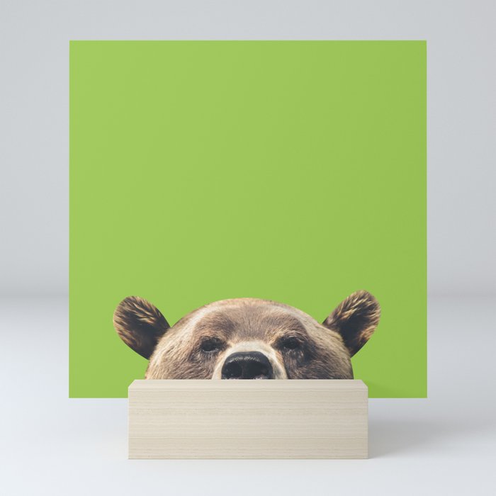 Bear - Green Mini Art Print