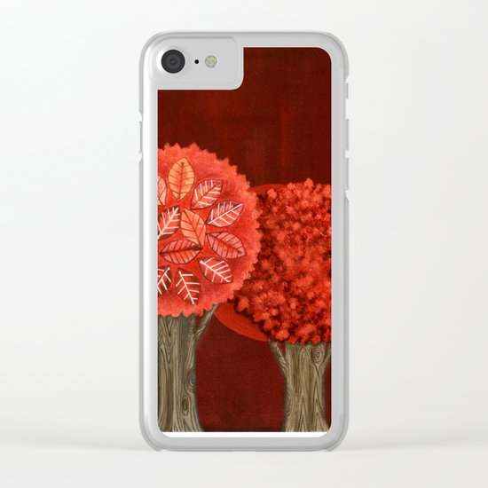 Red Grove Clear iPhone Case