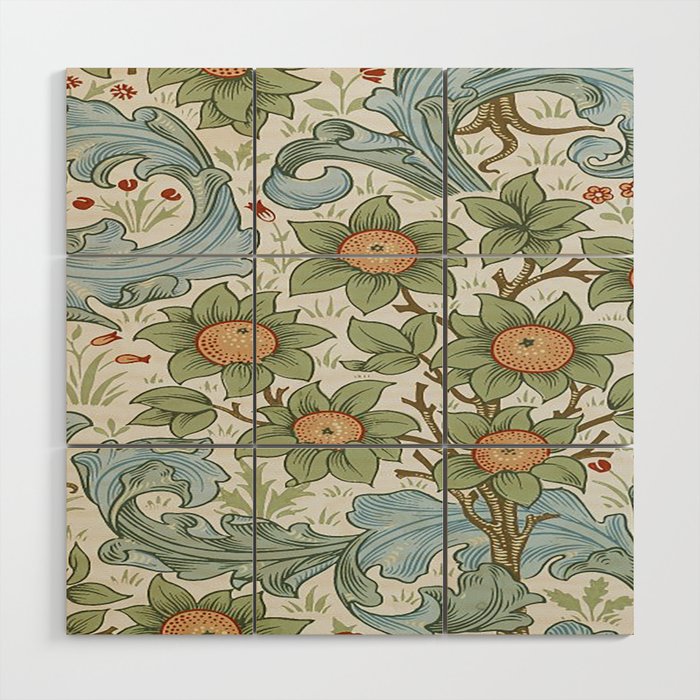 William Morris Orchard Pattern ,Vintage Fruit Pattern,Victorian,Art Nouveau, Wood Wall Art