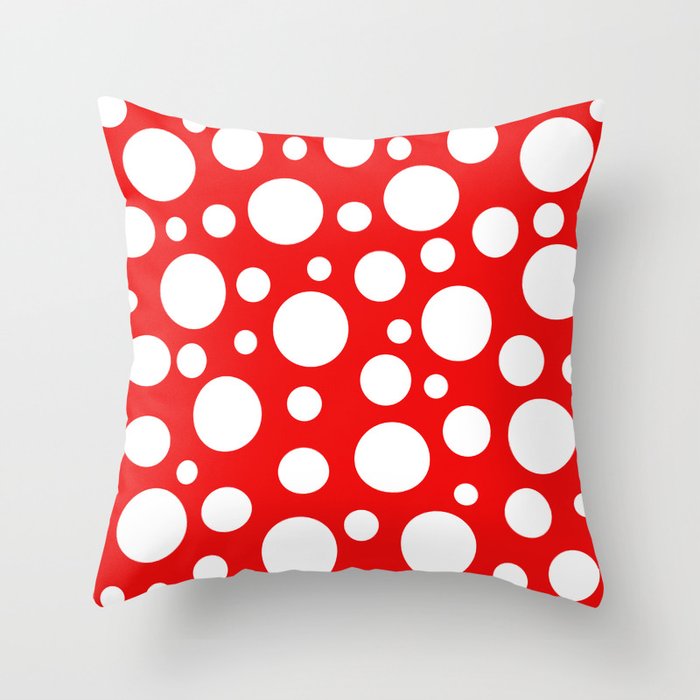 Red and white on sale polka dot pillows