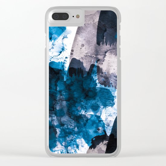 blue & mauve Clear iPhone Case