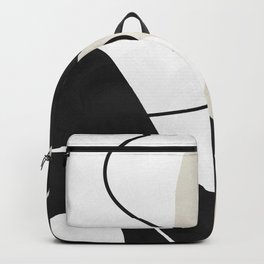 Modern Contemporary Abstract Black White and Beige No5 Backpack