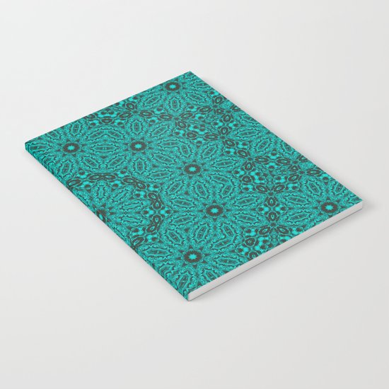 Beautiful mandala in teal and green Notebook