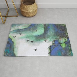 Peaceful Rug | Painting, Pattern, Calligraphy, Ink, Forest, Acrylic, Wall, Fauxmarble, Watercolor, Chinese 
