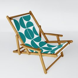 Mid Century Modern Geometric 04 Teal Sling Chair