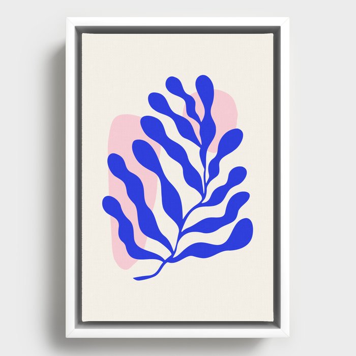 Blue Matisse Ferns Framed Canvas
