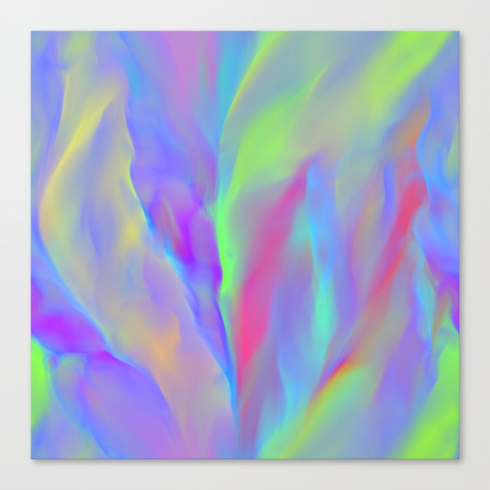 Neon Flow Nebula #12: green & blue Canvas Print