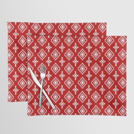 Red and White Native American Tribal Pattern Placemat