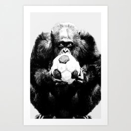 Soccer Chimp Art Print