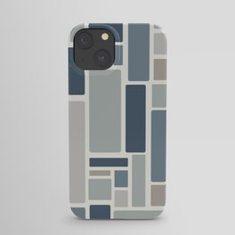 Modulus Minimalist Geometric Retro Modern Pattern in Neutral Blue Grey Tones iPhone Case