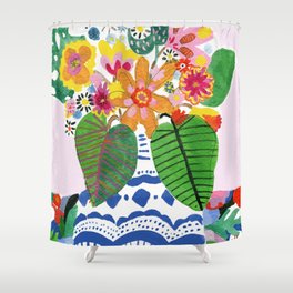 Colourful Shower Curtains Society6 Abstract Flower Bouquet Shower Curtain