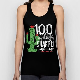 100 Days Sharper Cactus Teacher Happy 100th Day Of School Tank Top