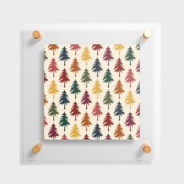 Colorful retro pine forest 7 Floating Acrylic Print