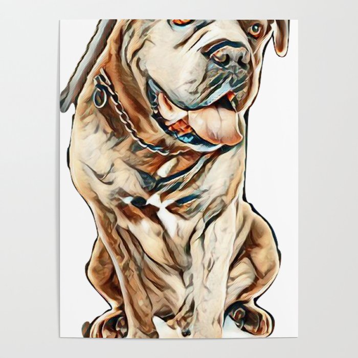 Cane Corso In Front Of White Background Image Poster By Kemnabi Society6
