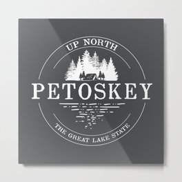 Petoskey Metal Print | Cottage, Camping, Rock, Upnorth, Stone, Greatlakes, Graphicdesign, Michigan, Pinetree, Petoskey 