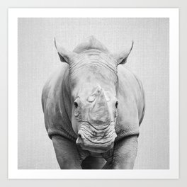 Rhino 2 - Black & White Art Print