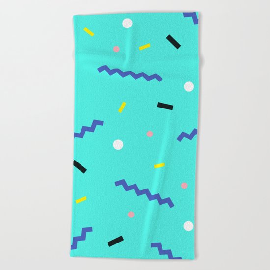 Memphis pattern 55 Beach Towel