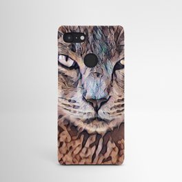 Cute angry cat canvas print Android Case