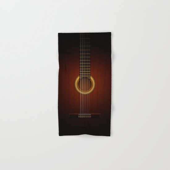 Full Guitar Black Hand & Bath Towel