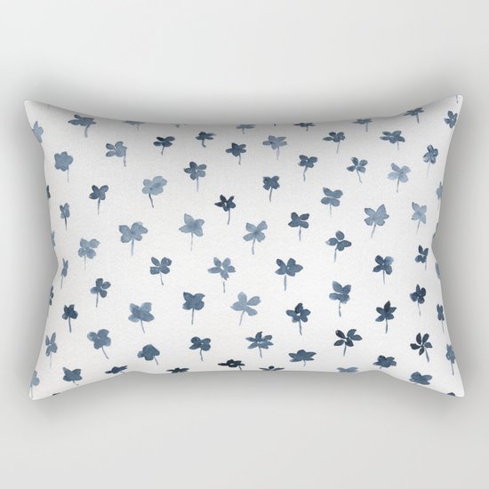 Blue Flowers Rectangular Pillow