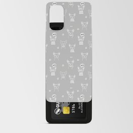 Light Grey and White Hand Drawn Dog Puppy Pattern Android Card Case